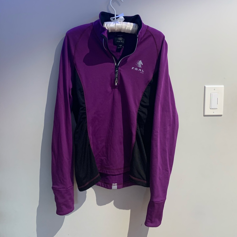Foal purple and black athletic quarter-zip, L